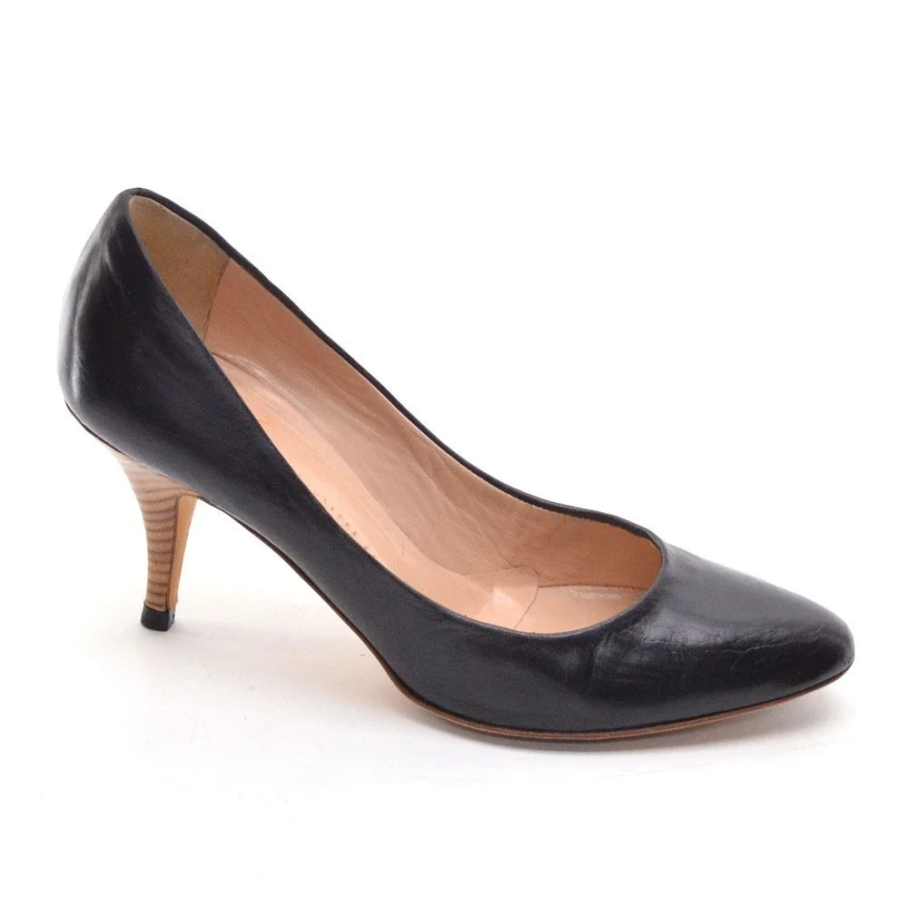 Giuseppe Zanotti Black Leather Classic Dress Pumps 37